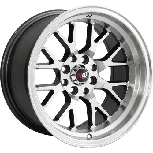 14X7 100/114.3X8 ET-5 CB73.1 BLACK MACHINE/LIP POLISH - 1