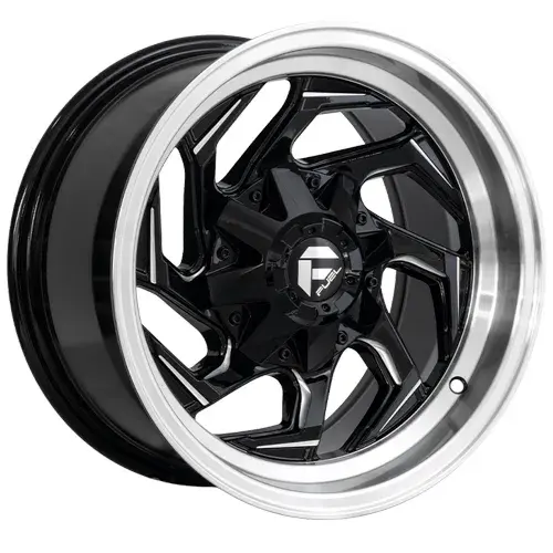 15X8 139.7X6 ET-10 CB110.5 BLACK/MILLING RED/LIP POLISH - 1