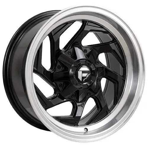 15X8 139.7X6 ET-10 CB110.5 BLACK/MILLING RED/LIP POLISH - 1