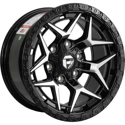 16X8 139.7X6 ET-5 CB110.5 BLACK MACHINE/RING POLISH - 1