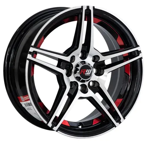 14X6 100/108X8 ET30 CB73.1 BLACK MACHIE/UNDERCUT RED - 1