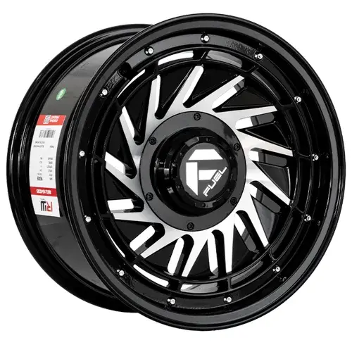 16X8 130/139.7X12 ET-5 CB100.1 BLACK/LIP POLISH BLACK/RIVET - 1