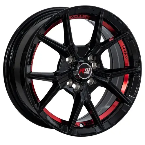 14X6 100/114.3X8 ET35 CB73.1 BLACK MACHINE/UNDERCUT RED - 1