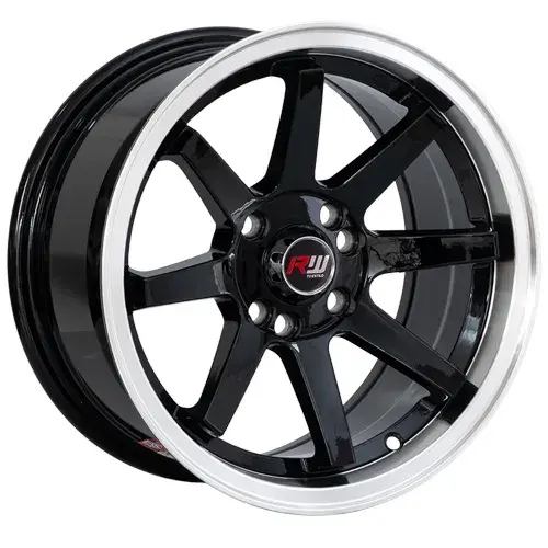 14X7 100X3/100X4 ET20 CB73.1 BLACK/LIP POLISH - 1