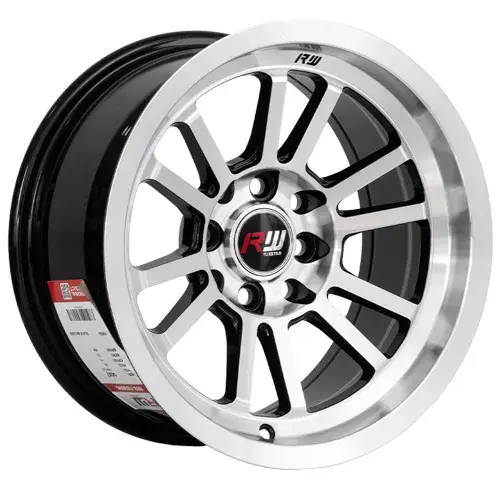 14X7 100/114.3X8 ET-10 CB73.1 BLACK MACHINE/UNDERCUT RED/LIP POLISH - 1