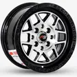 13X6 100/114.3X8 ET15 CB73.1 BLACK/MACHINE RED/RING BLACK/RIVET BLACK