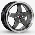 14x5.5 100X4 ET38 CB73.1 HYPER BLACK/LIP POLISH