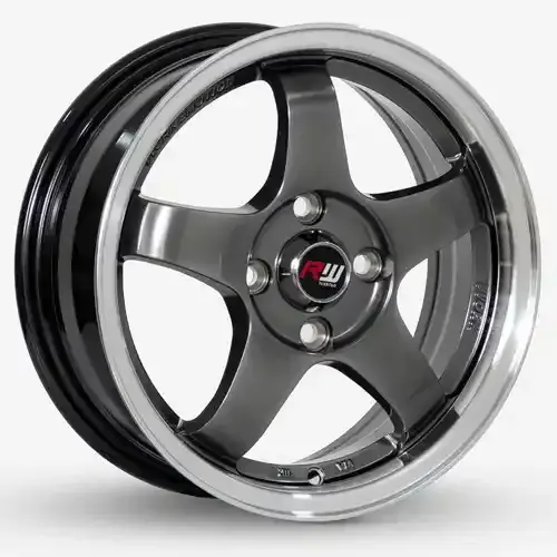 14x5.5 100X4 ET38 CB73.1 HYPER BLACK/LIP POLISH - 1