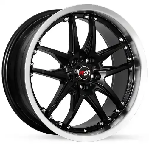 18X8.5 108X5 ET35 CB73.1 SMATE BLACK/SMATE LIP PLOSH/RIVET - 1