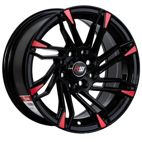 14X7 100/114.3X8 ET20 CB73.1 BLACK/MACHINE RED