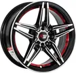 14X6 100/114.3X8 ET20 CB73.1 BLACK MACHINE/UNDERCUT RED