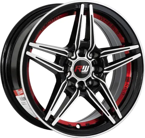 14X6 100/114.3X8 ET20 CB73.1 BLACK MACHINE/UNDERCUT RED - 1