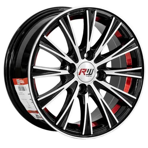 14X6 100X4 ET35 CB73.1 BLACK MACHINE/UNDERCUT RED - 1
