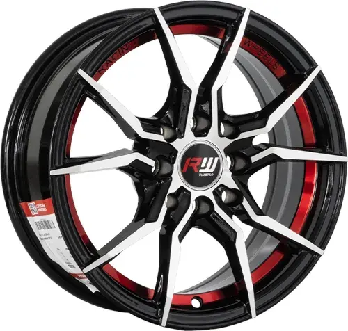 14X6 100/114.3X8 ET20 CB73.1 BLACK MACHINE/UNDERCUT RED - 1