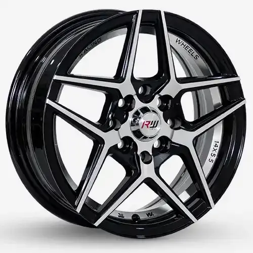 14X5.5 100/114.3X8 ET35 CB73.1 BLACK MACHINE/UNDERCUT - 1