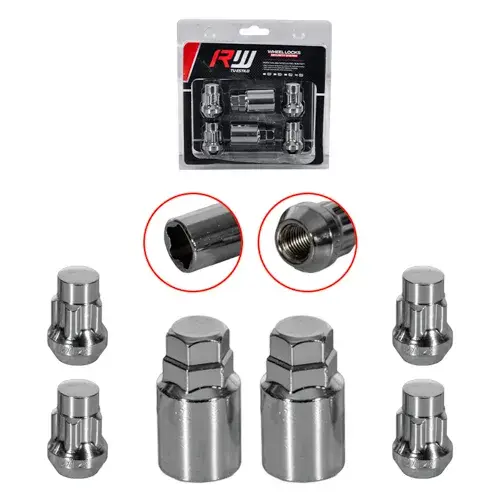 KIT SEGURIDAD CONICA RW 6PCS 35MM 12X1.25 D17-19 CROMADO - 1