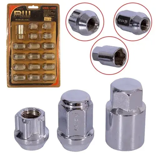 KIT SEGURIDAD CONICA RW ROSWHEEL 5PCS 22MM / 12PCS 35MM 12X1.25 D19 NIQUELADO - 1