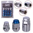 KIT SEGURIDAD HEXAGONAL CONICA AZUL RW ROSWHEEL 5PCS 32MM / 12PCS 33MM 12X1.50 D19 NIQUELADO