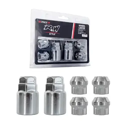 KIT SEGURIDAD CONICA RW STYLE 6PCS 23MM 12X1.50 D19-21 DOBLE CANDADO CROMADO - 1