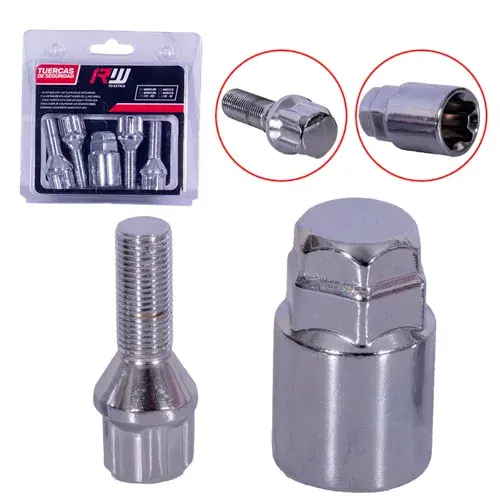 PERNO KIT SEGURIDAD 52MM 12X1.25 6PCS DOBLE CANDADO RW D19-21 - 1