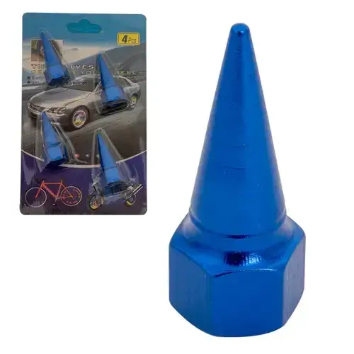 KIT TAPA MUÑON ALUMINIO AZUL/3 CM/4 PZS - 1