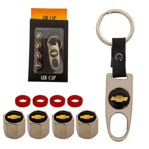 KIT LLAVERO CHEVROLET CON TAPA MUÑON NIQUELADO 5 PZS - 1