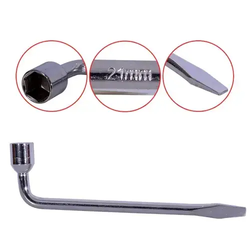 LLAVE EN "L" PARA RUEDA 21MM CROMADA - 1